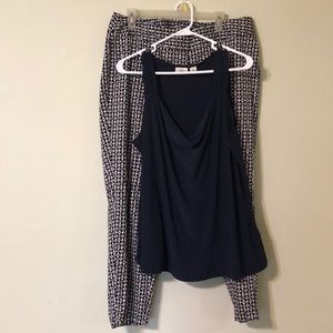 Navy top & Capri pants